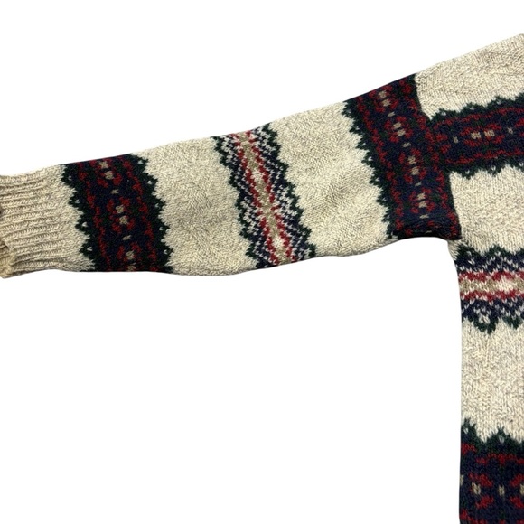 Vintage 90s Eddie Bauer Fair Isle Wool Blend Knit Sweater - Picture 6 of 10